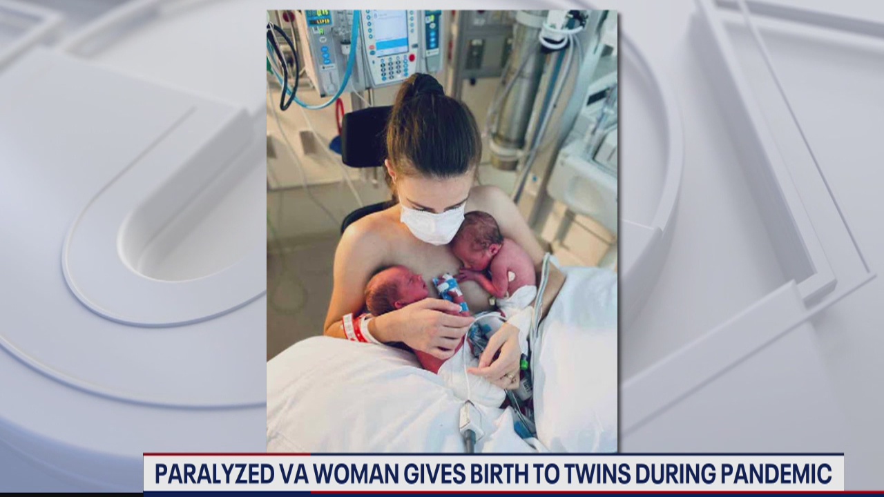 Paralyzed Virginia woman gives birth to twins during pandemic
