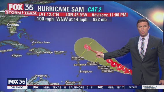 Tracking the Tropics: Sam strengthens into a Cat 2 hurricane