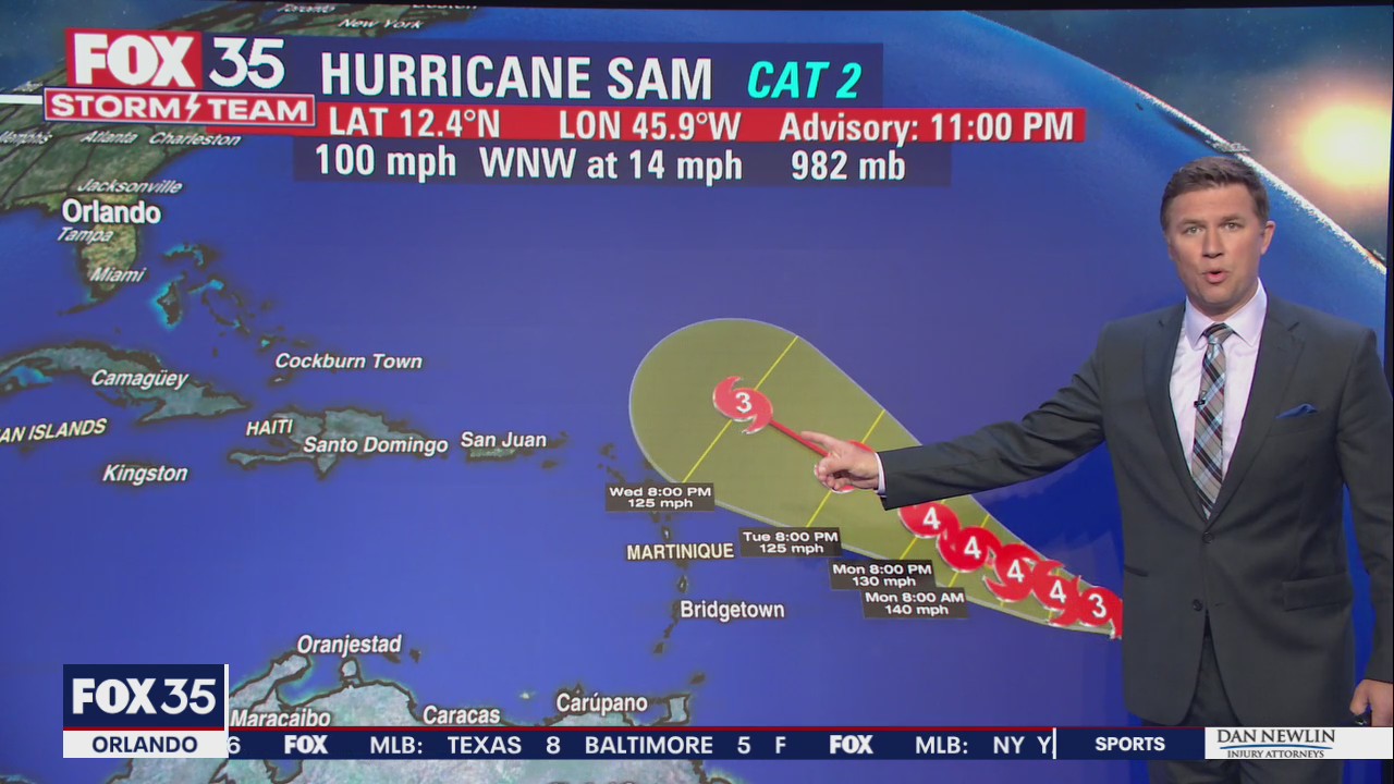 Tracking the Tropics: Sam strengthens into a Cat 2 hurricane