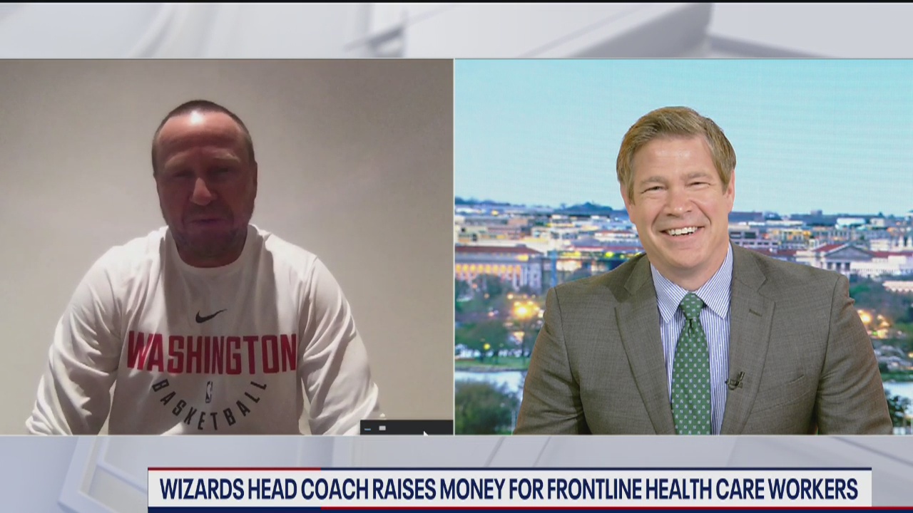 Wizards head coach cuts hair to raise money for frontline workers