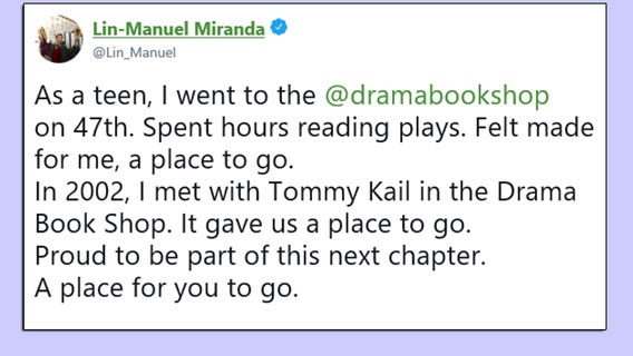 Drama Book Shop saved