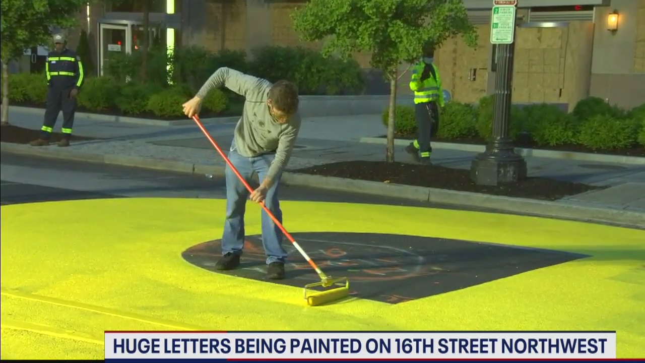 Black Lives Matter being painted in DC