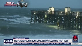 Big waves at Flagler Beach as Nor'easter conditions affect parts of Florida