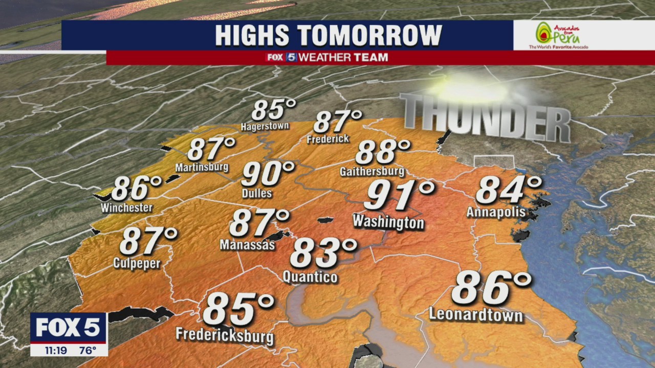 FOX 5 weather forecast at 11