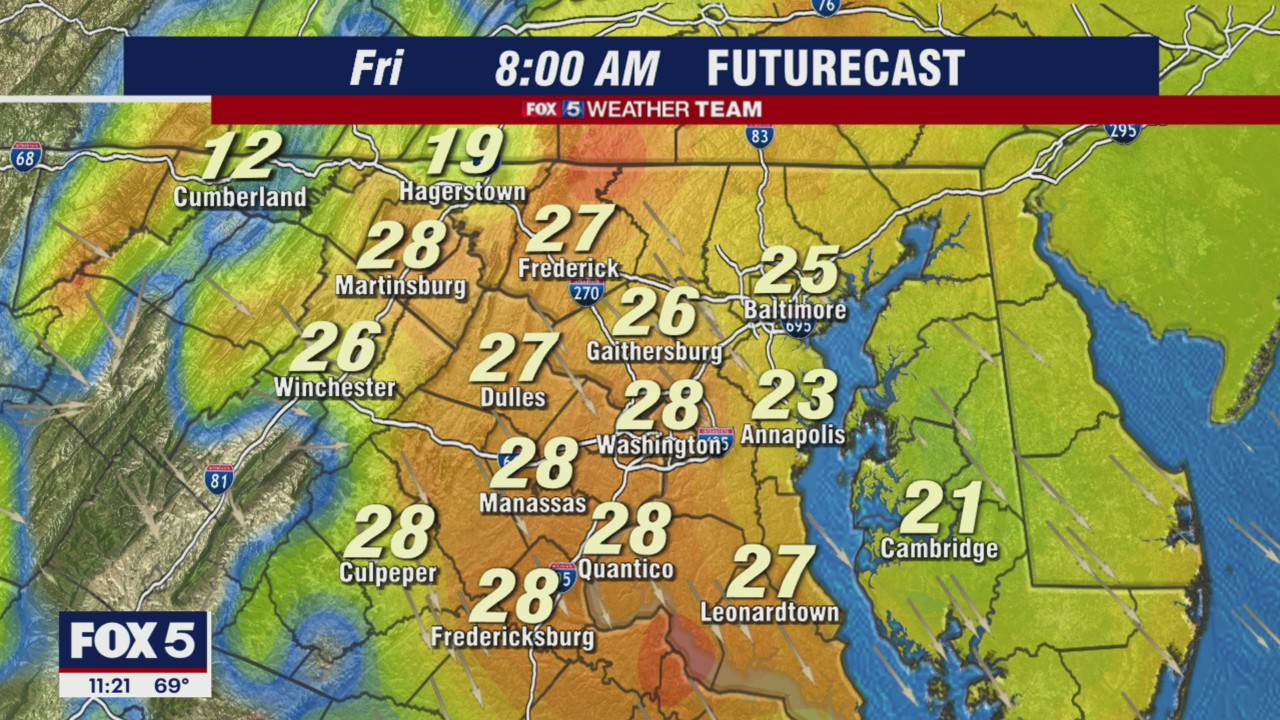 FOX 5 weather forecast at 11