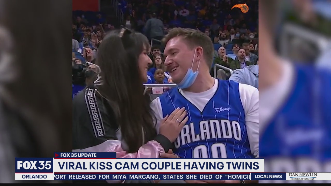 Viral kiss cam couple having twins