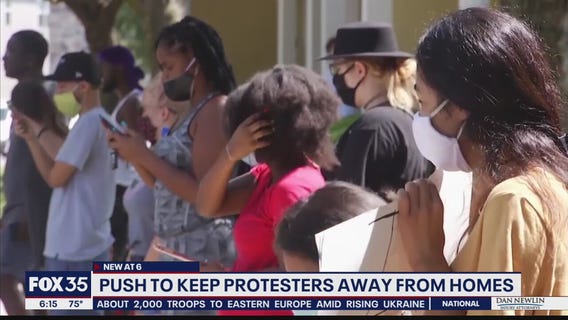 Push to keep protestors away from private homes