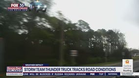 FOX 35 Storm Team Thunder Truck tracking road conditions