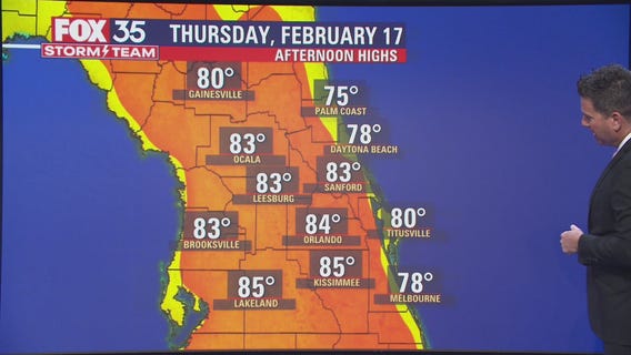 Big warm up coming this week to Central Florida