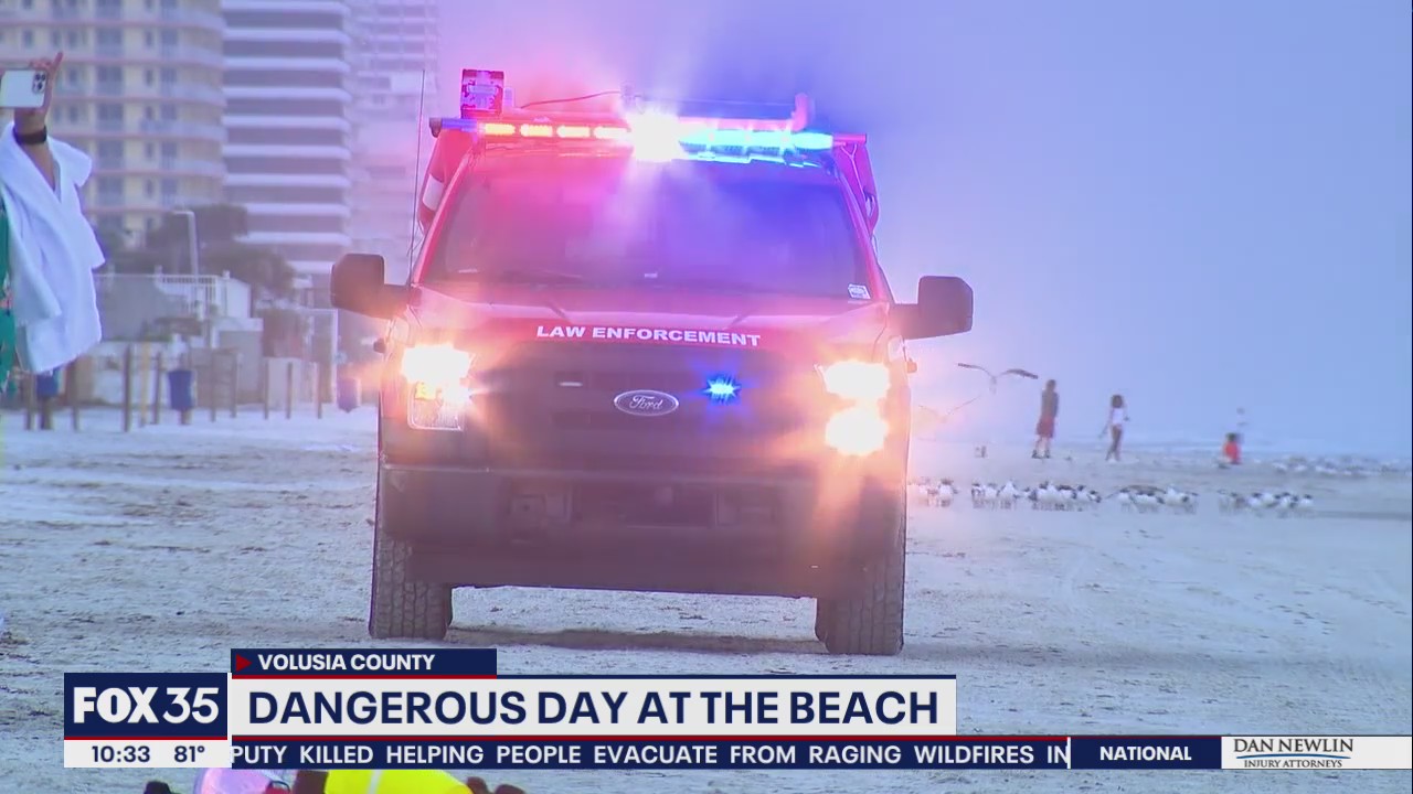 Dangerous day at the beach for Spring Break crowds