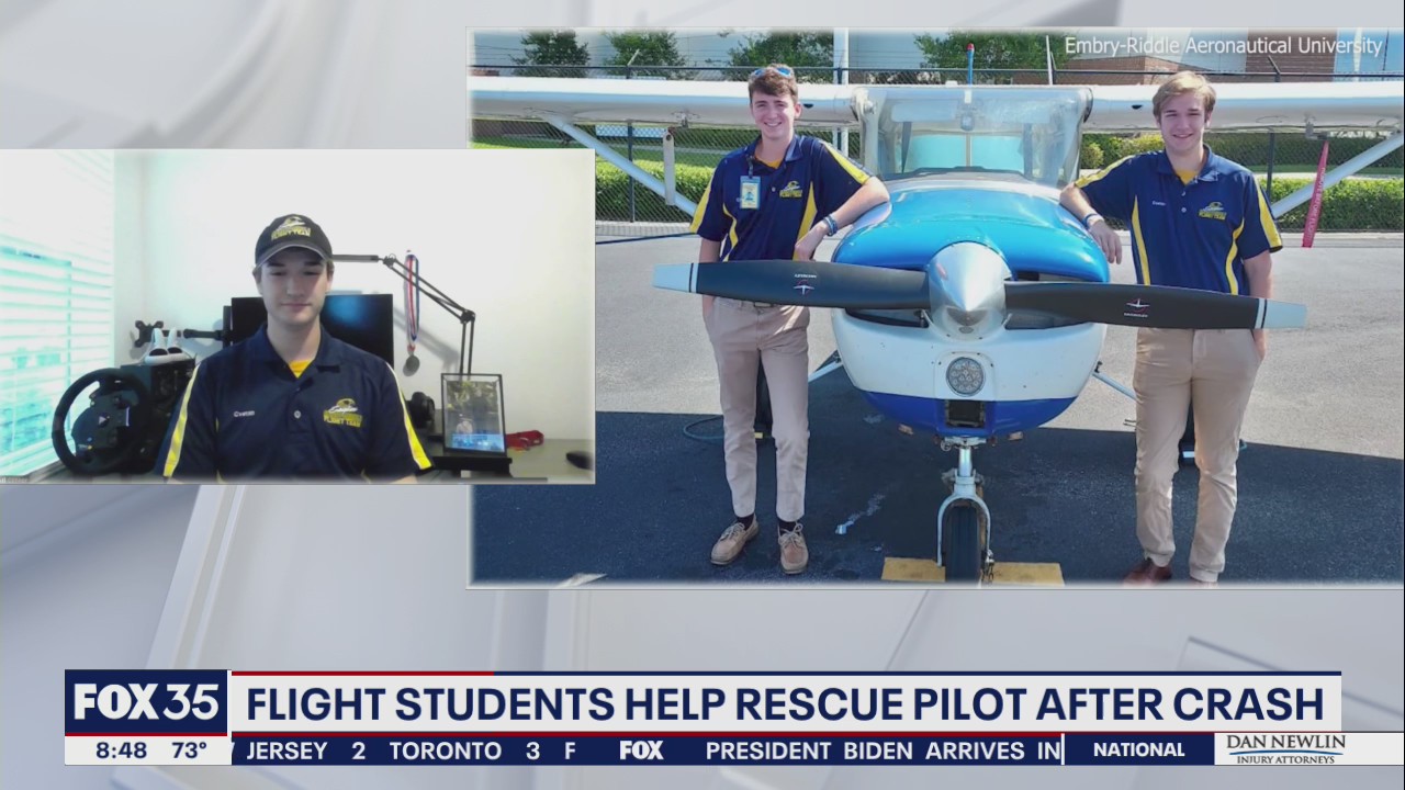 Florida flight students help rescue pilot after crash | FOX 35 Orlando