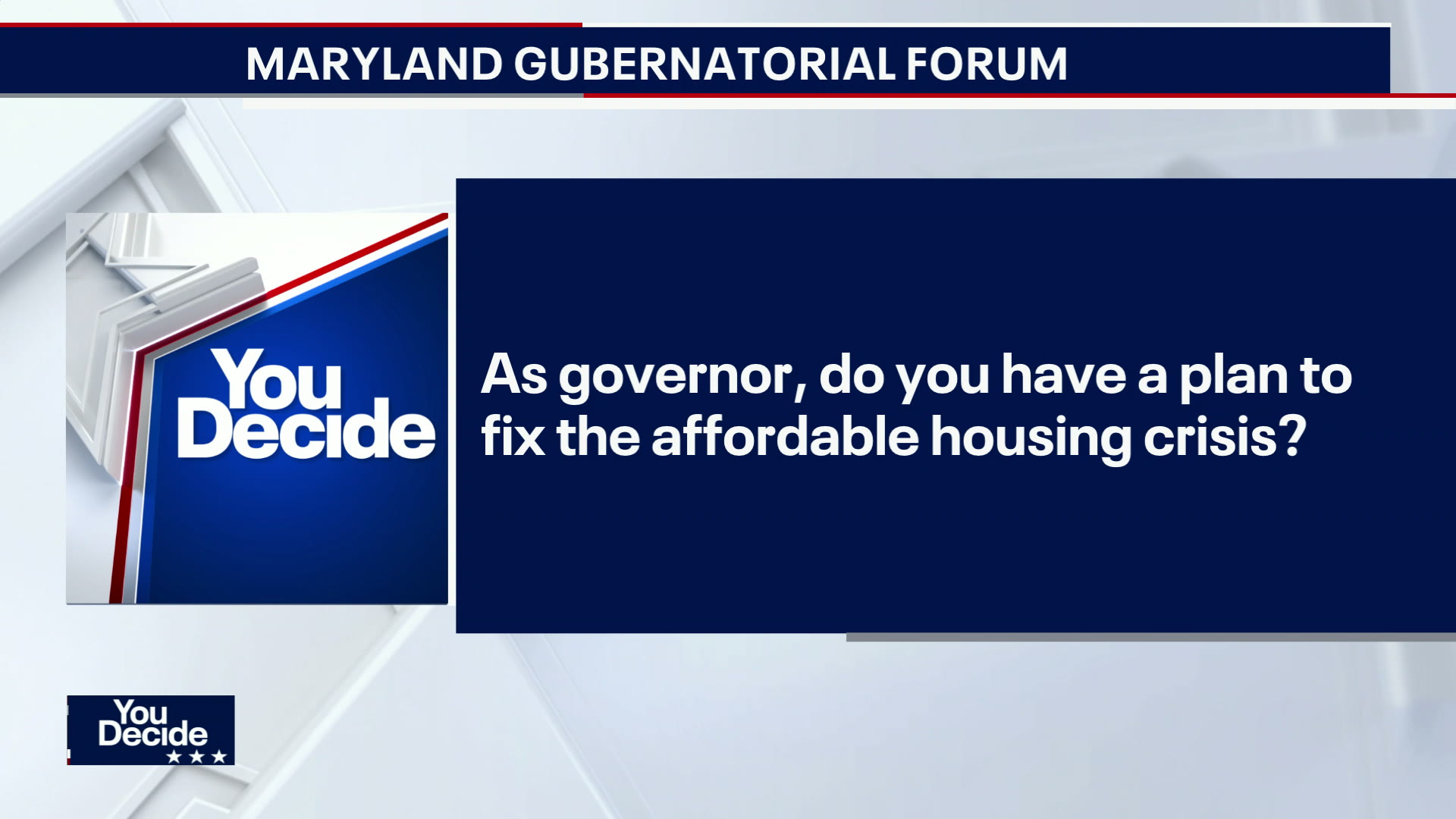 MD Governor Forum: Candidates' positions on low income housing