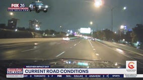 FOX 35 Storm Team Thunder Trucks checks out wet road conditions