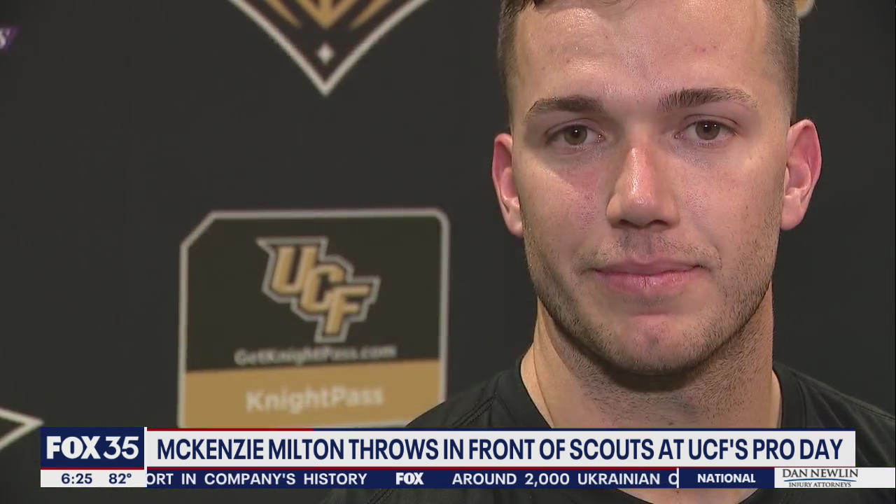 McKenzie Milton throws in front of NFL scouts at UCF's Pro Day