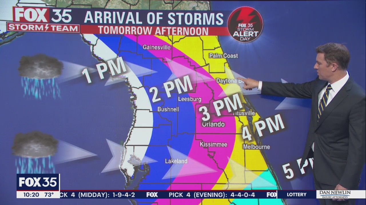 TIMELINE: Strong to severe storms expected for Orlando on Saturday