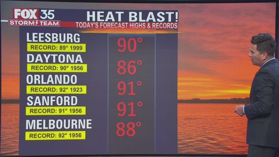 Orlando could see hottest day for today's date in nearly 100 years; afternoon storms expected