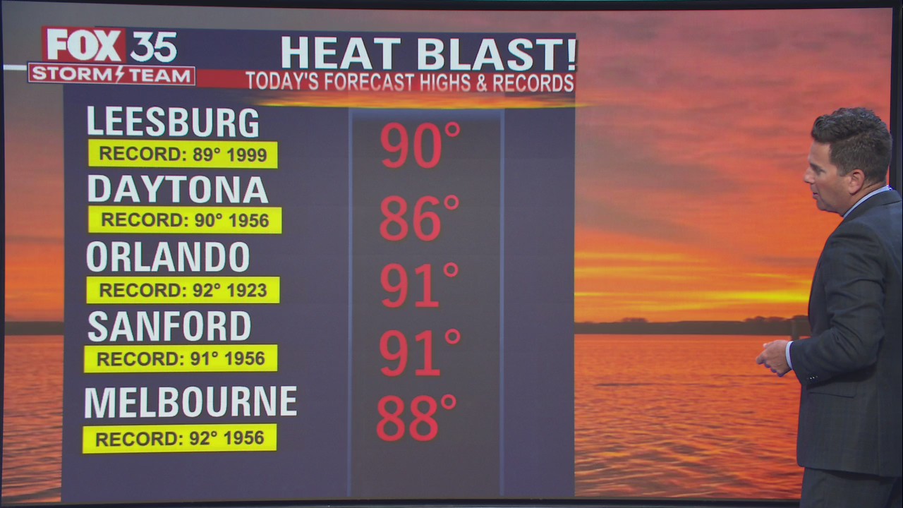Orlando could see hottest day for today's date in nearly 100 years; afternoon storms expected