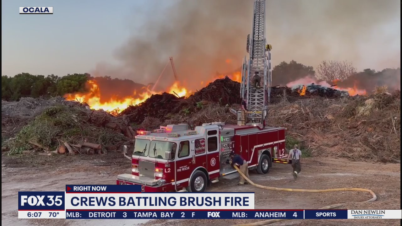 Crews battling large brush fire in Ocala | FOX 35 Orlando