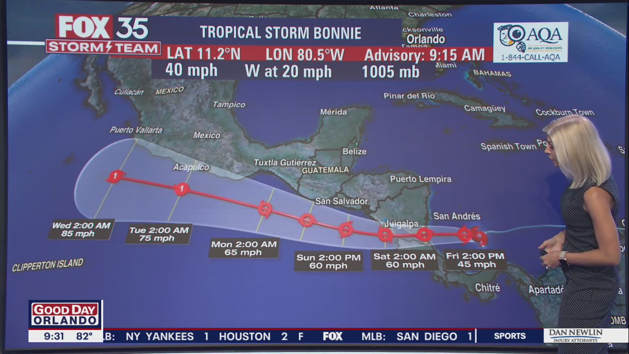 Tropical Storm Bonnie forms in the Atlantic