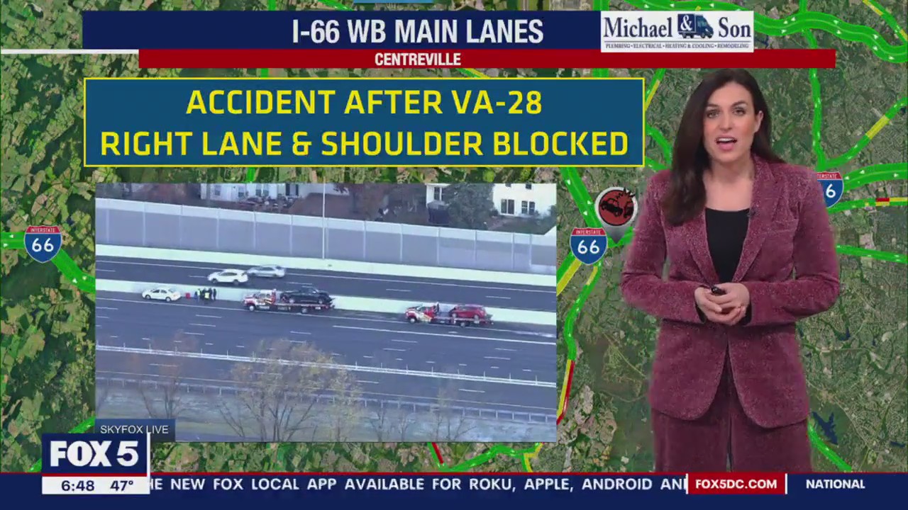 Multi-vehicle crash on I-66 in Centreville causes delays | FOX 5 DC