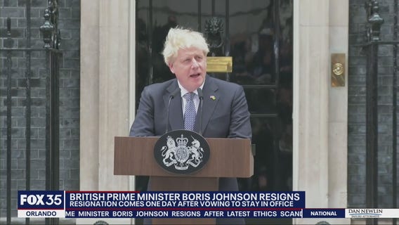British Prime Minister Boris Johnson announces resignation