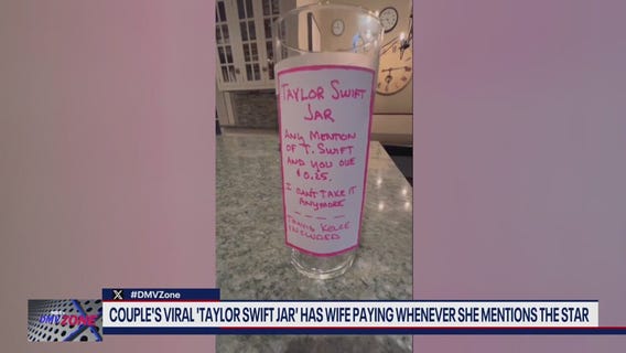 Couple's viral 'Taylor Swift' jar has wife paying whenever she mentions the star