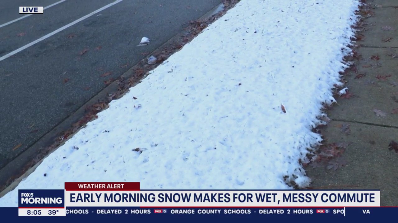 Early morning snow across DC region makes for messy commute | FOX 5 DC