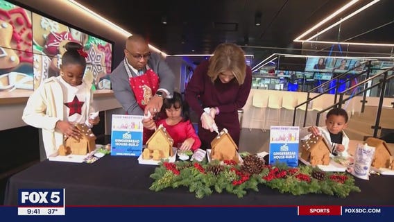 Gingerbread house decorating