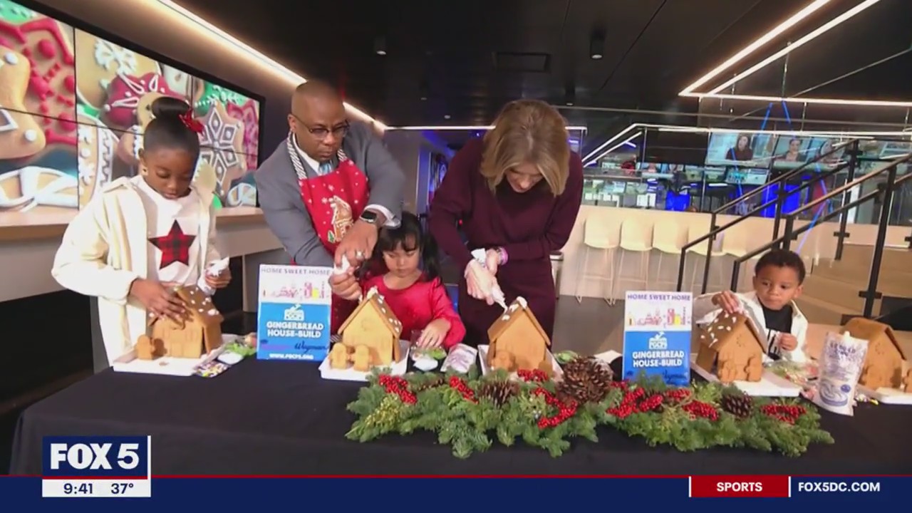 Gingerbread house decorating