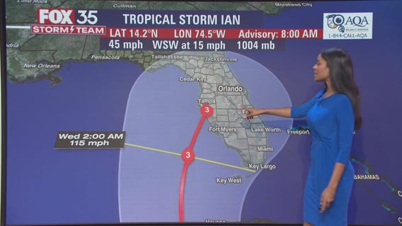 Tropical Storm Ian to be a Category 2 hurricane when it reaches Central Florida