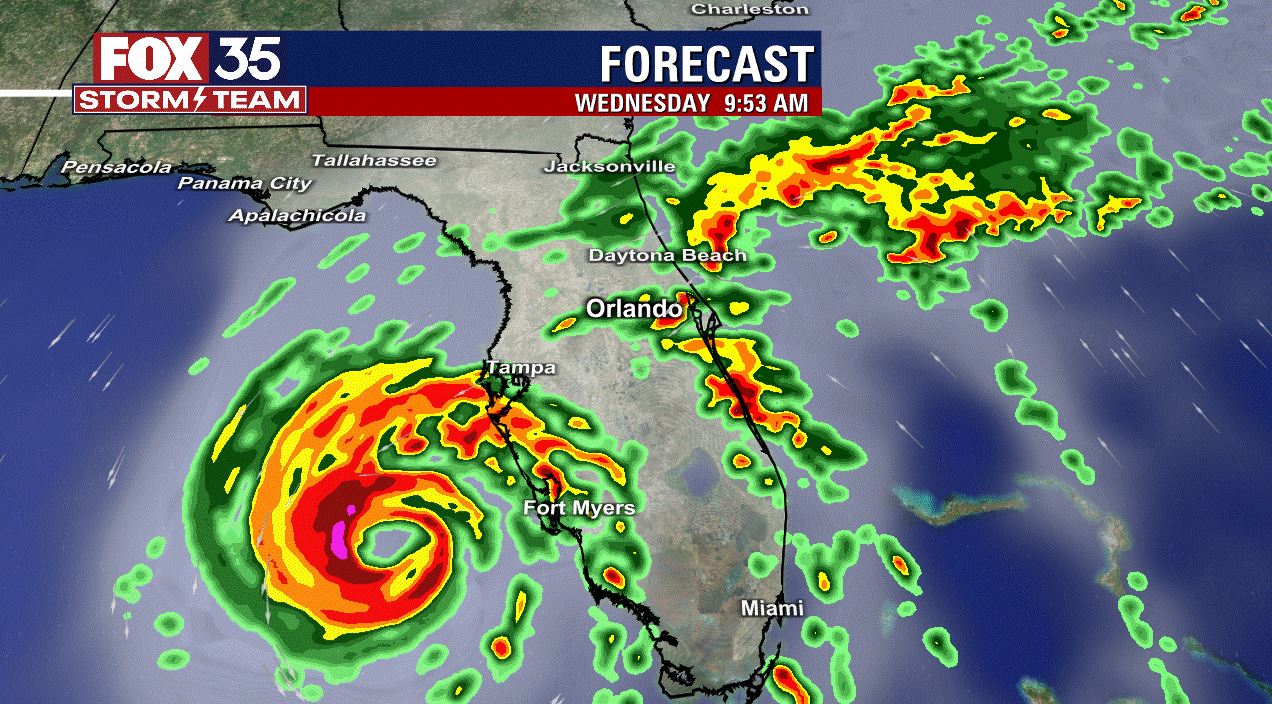 Hurricane Ian has sustained winds of 100 mph; track shifts east towards Tampa