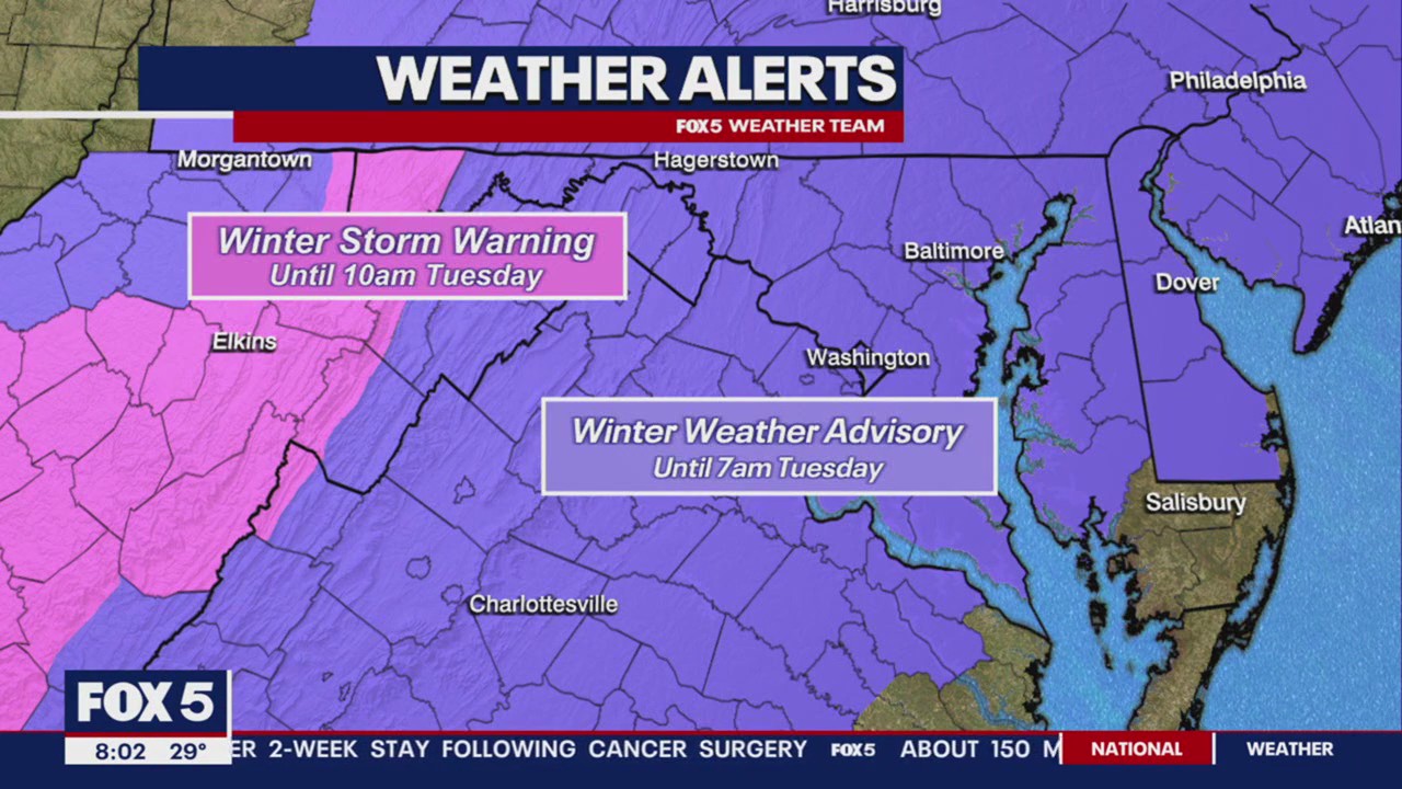DC area sees over an inch of snow