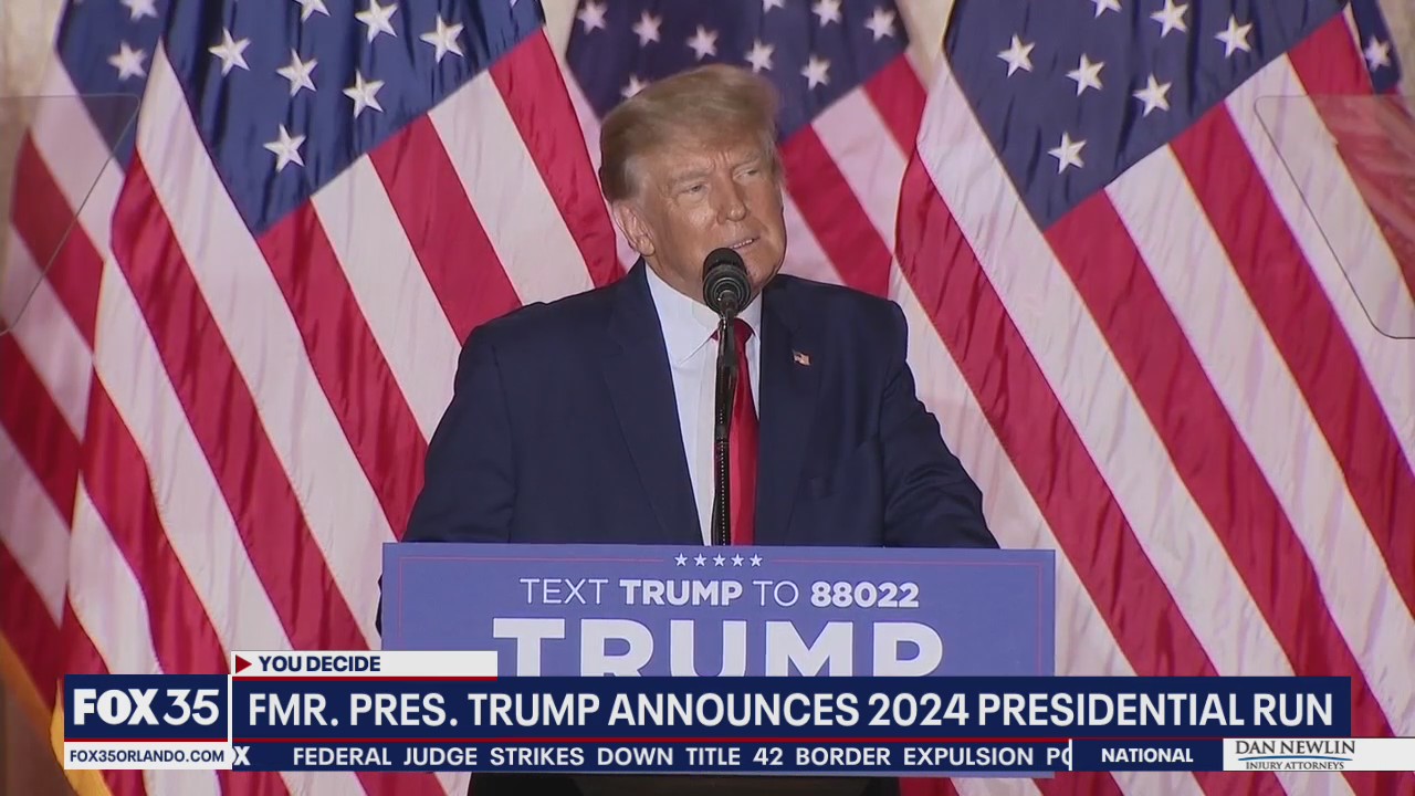 Former President Donald Trump announces 2024 presidential run