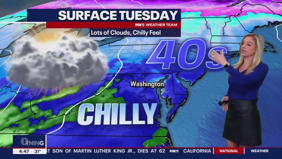 FOX 5 Weather forecast for Tuesday, January 23