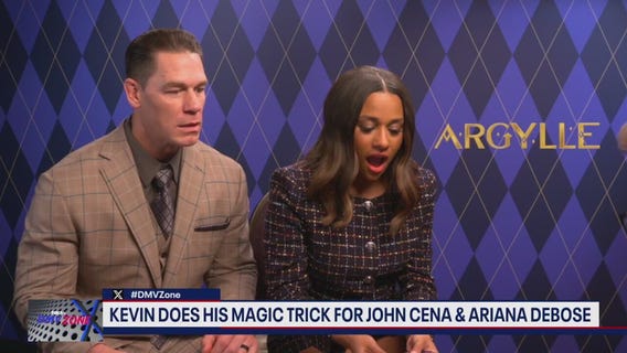 Reporter does magic trick for John Cena and Ariana Debose