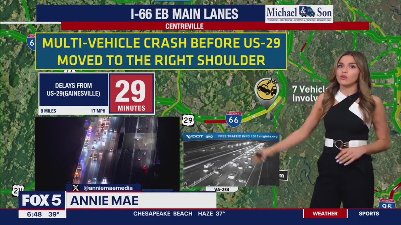 Multi-vehicle crash causes delays in Centreville | FOX 5 DC