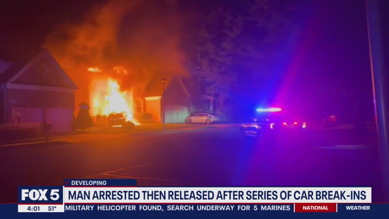 Lorton man arrested then released after series of car break-ins | FOX 5 DC