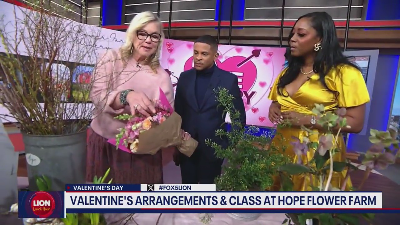 Valentine's Arrangements and Class at Hope Flower Farm