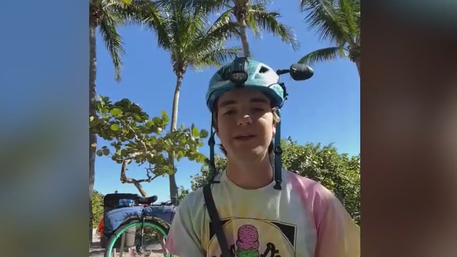 Unicycling teen in final stretch of East Coast journey