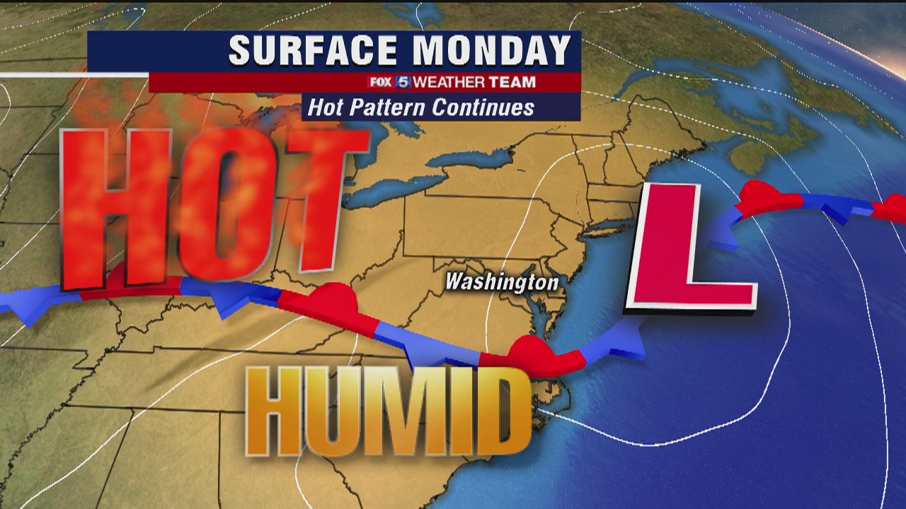 Sunny, hot and humid Monday; midweek storms possible | FOX 5 DC