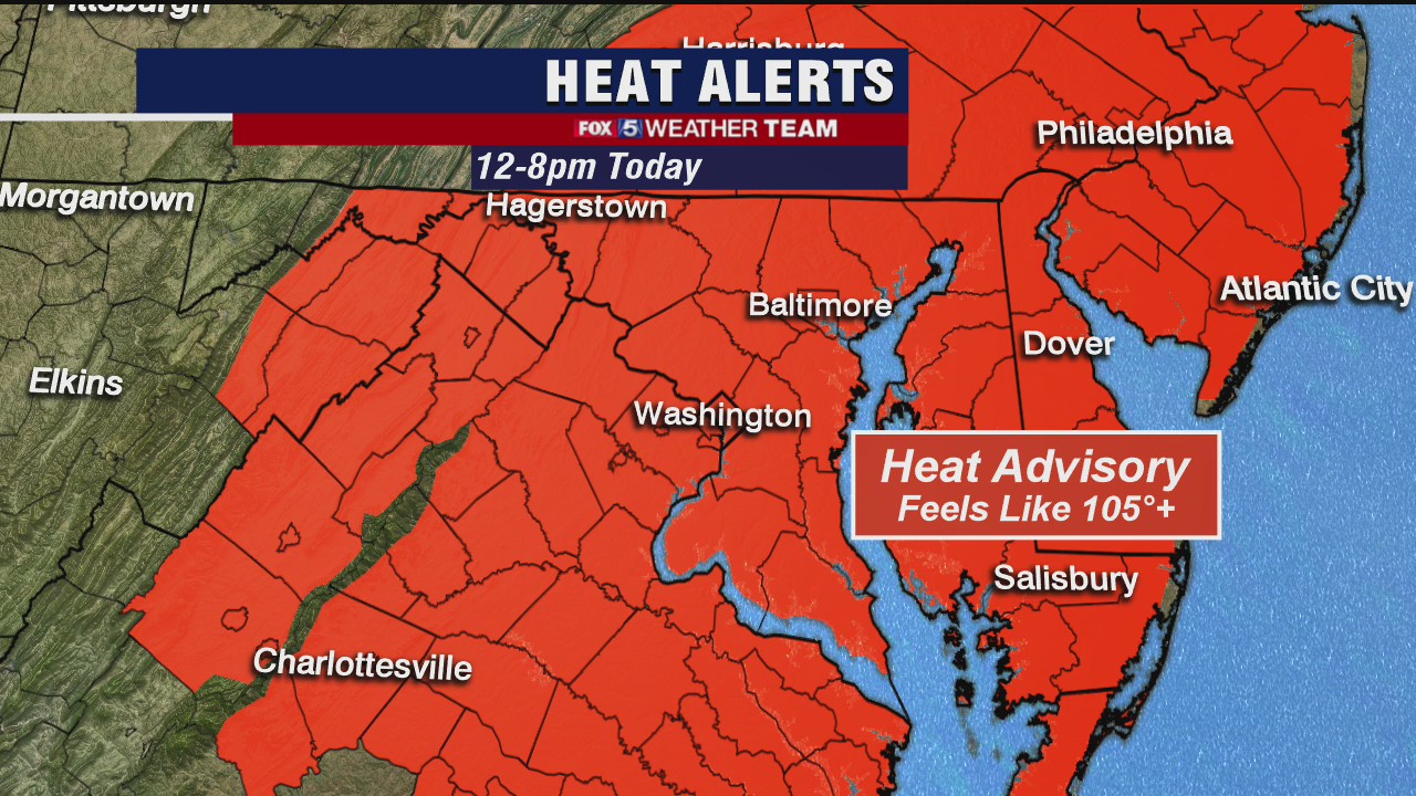 Heat Advisories expanded across metro regions Wednesday | FOX 5 DC