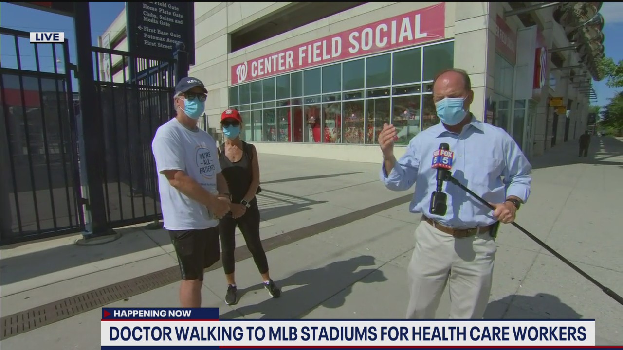 Doctor Walking MLB stadiums for health care workers