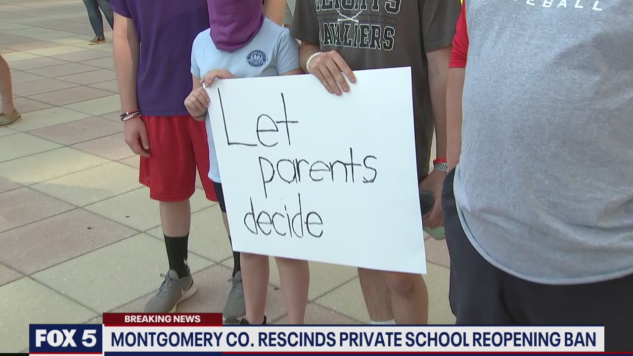 Montgomery County rescinds ban on private schools reopening