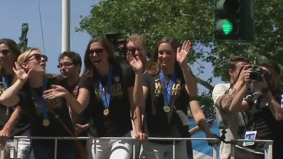 Floats for USWNT parade