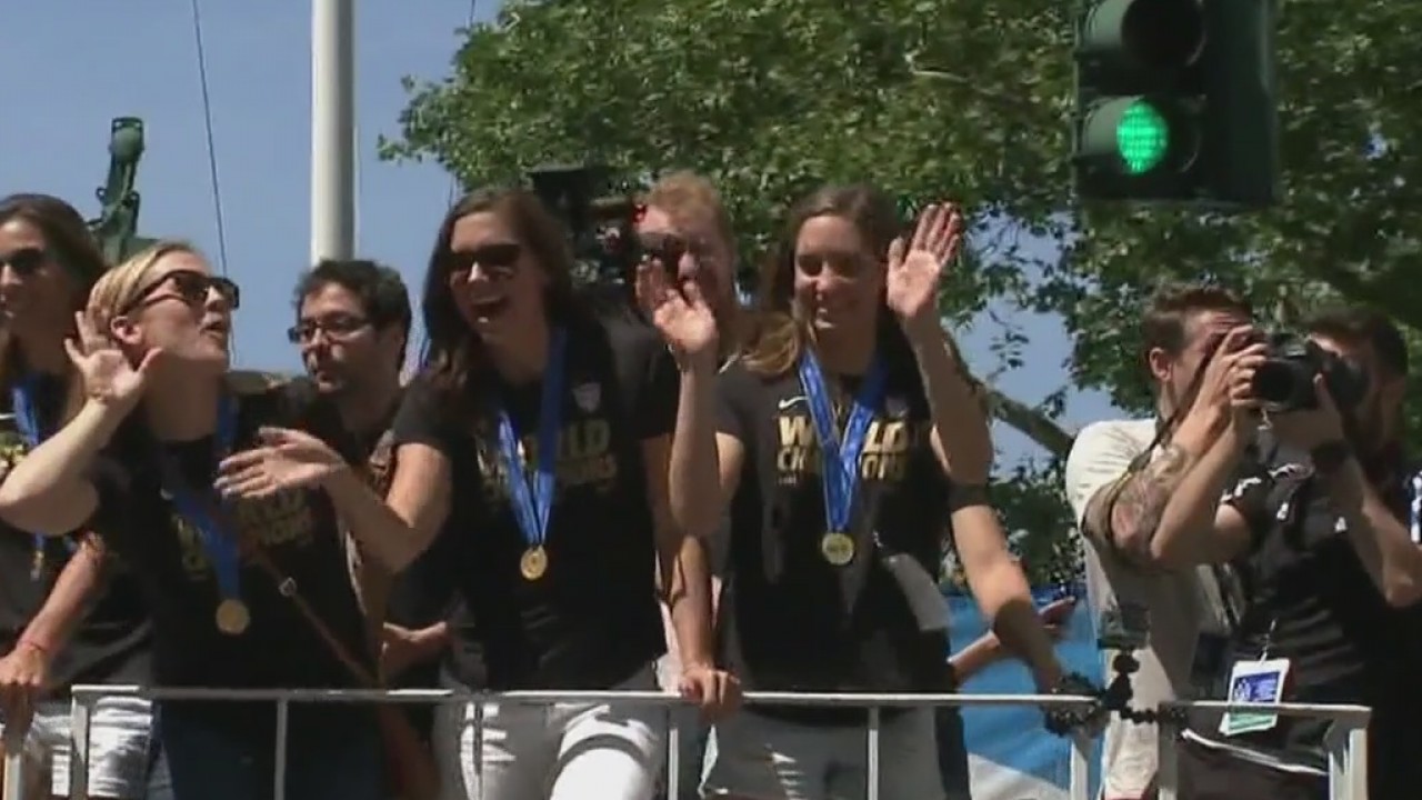 Floats for USWNT parade