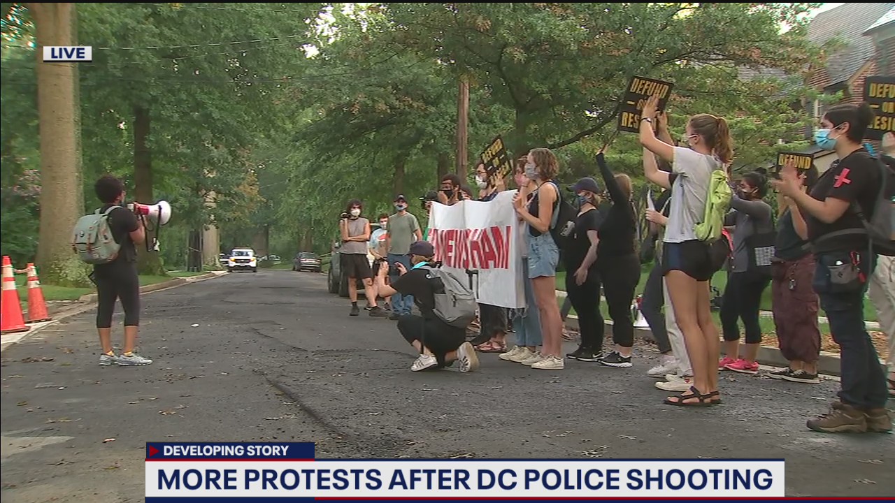 Protesters gather outside of DC mayor's home