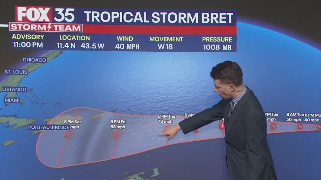 Tropical Storm Bret expected to intensify