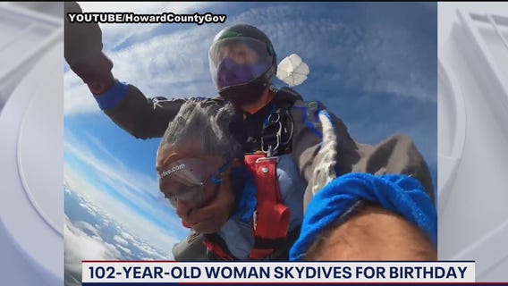 Howard County 102-year-old celebrates birthday by skydiving