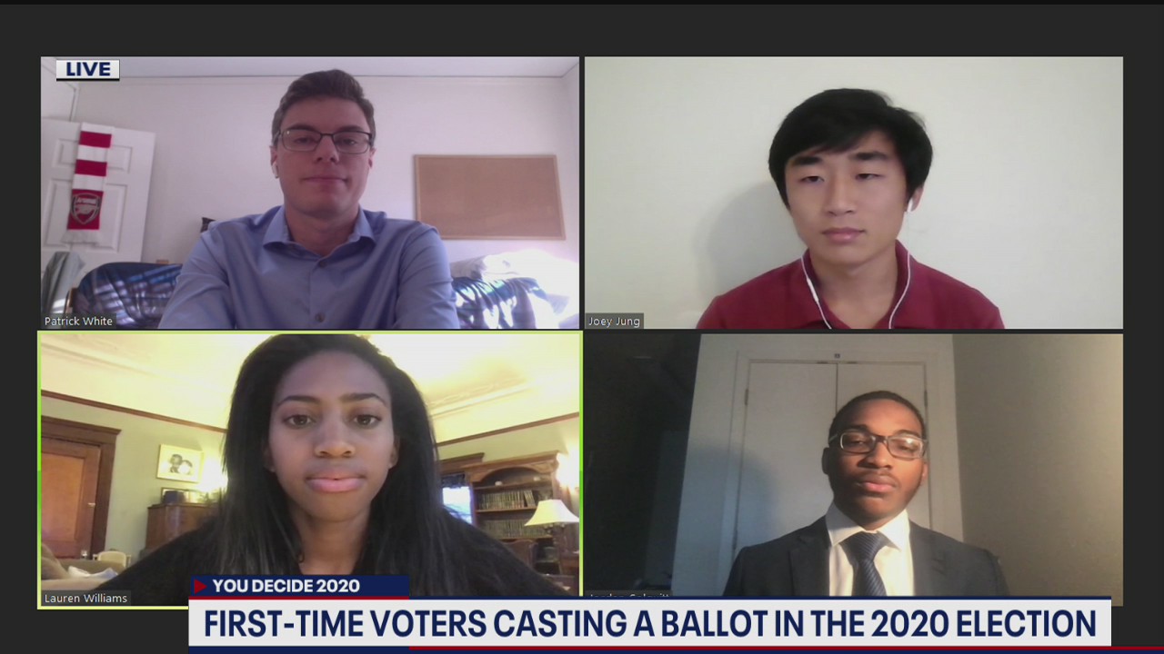 First-time voters casting a ballot in the 2020 election