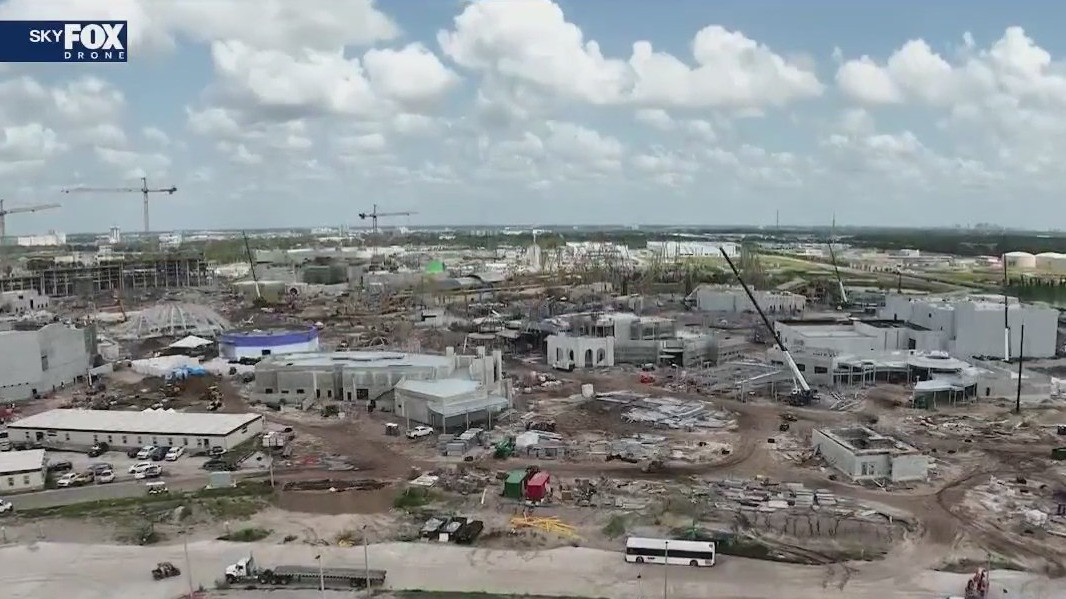 Drone video shows progress on Epic Universe